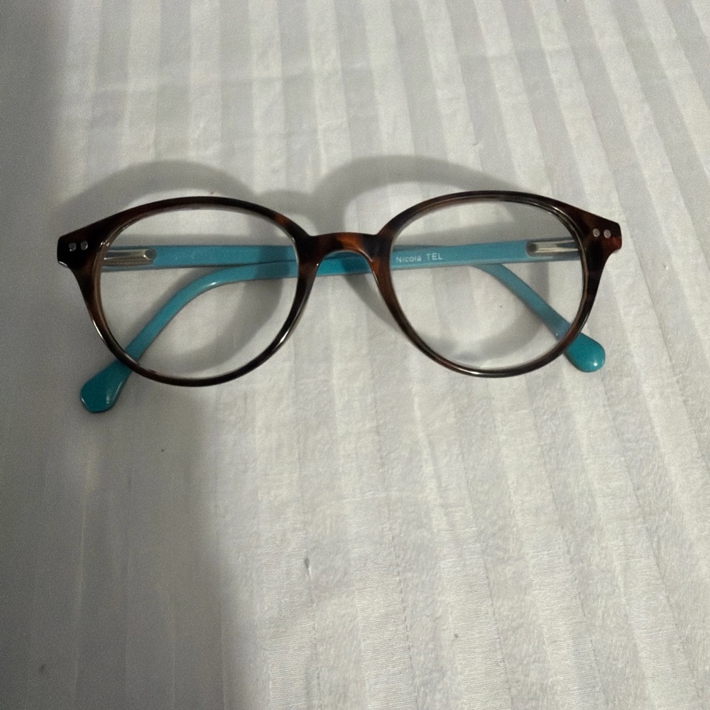 5TH & Madison " NICOLA TEL " Tortoise Shell & Teal Glasses Frame Only